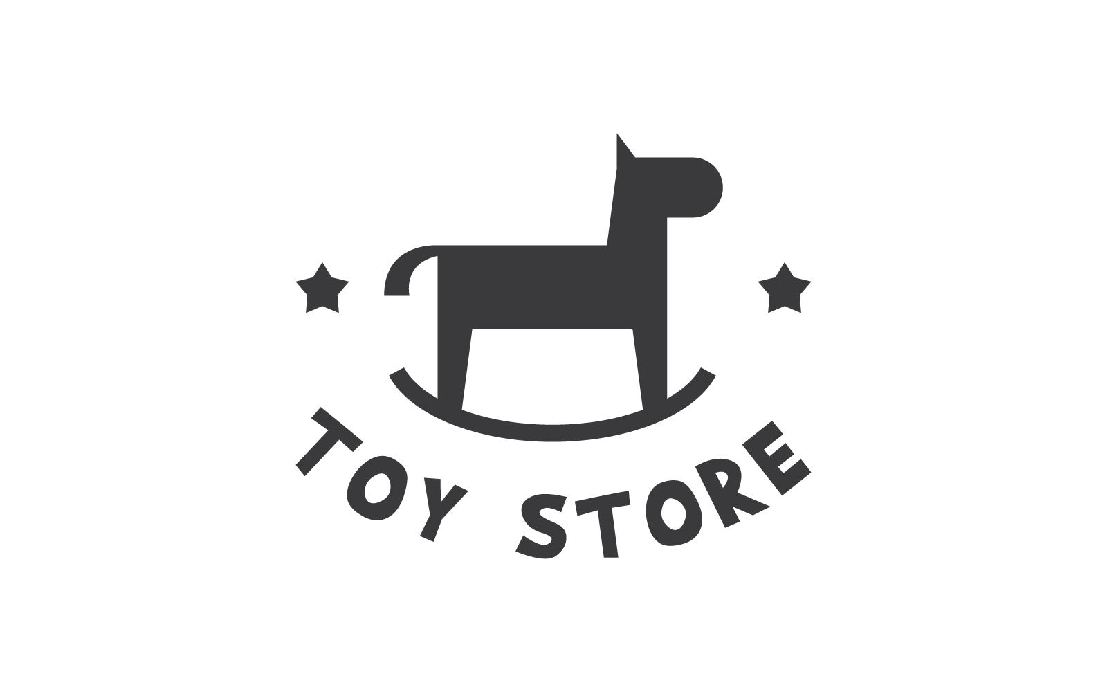Rocking horse toy kids shop logo vector design