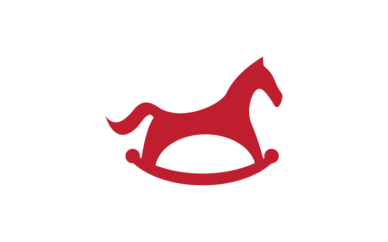 Schaukelpferd-Spielzeug-Kinderladen-Logo-Illustrationsvektor