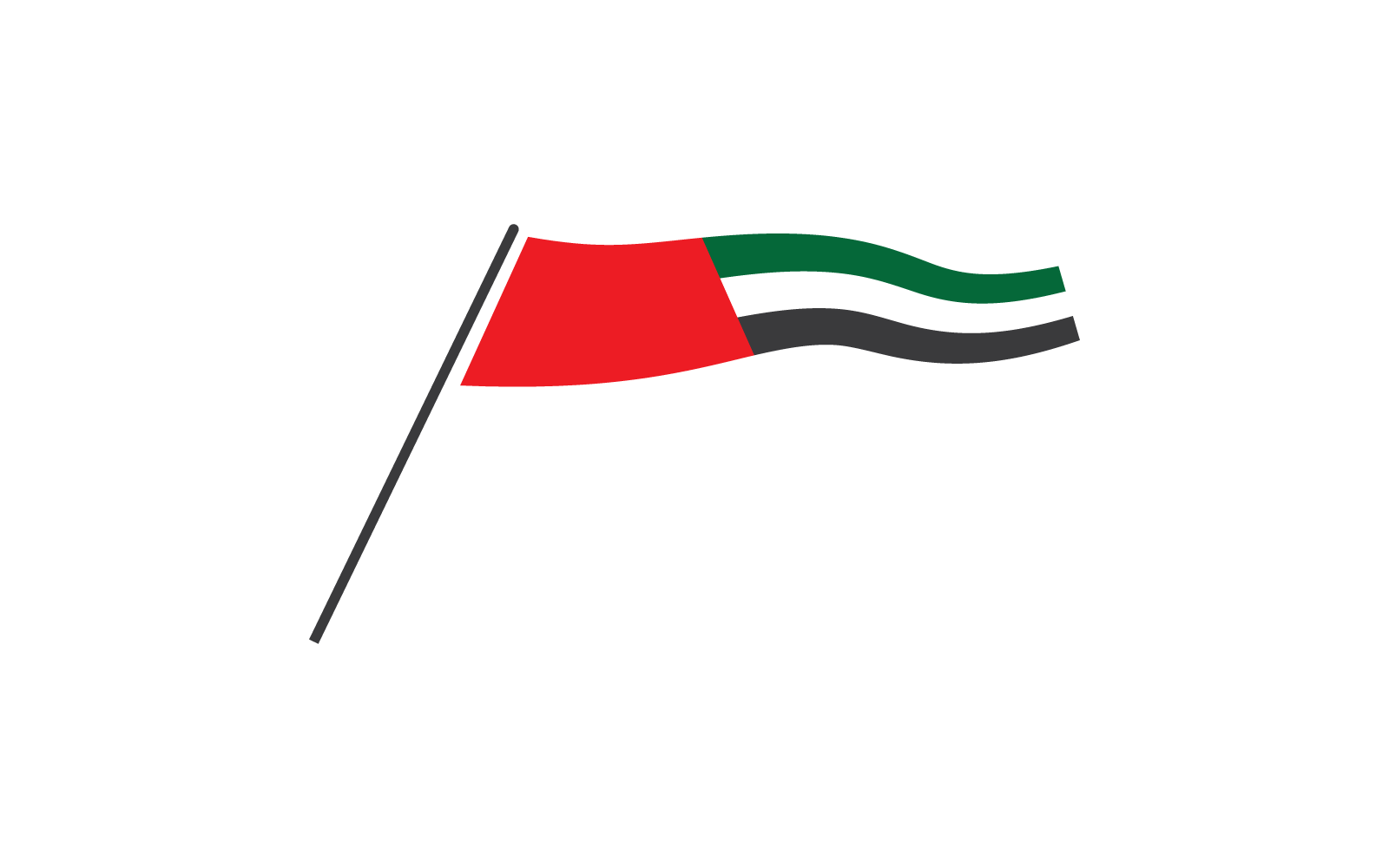 Uni emirate arab flag illustration icon vector Logo Template