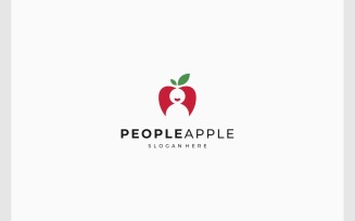 Apple Fruit Happy People Logo