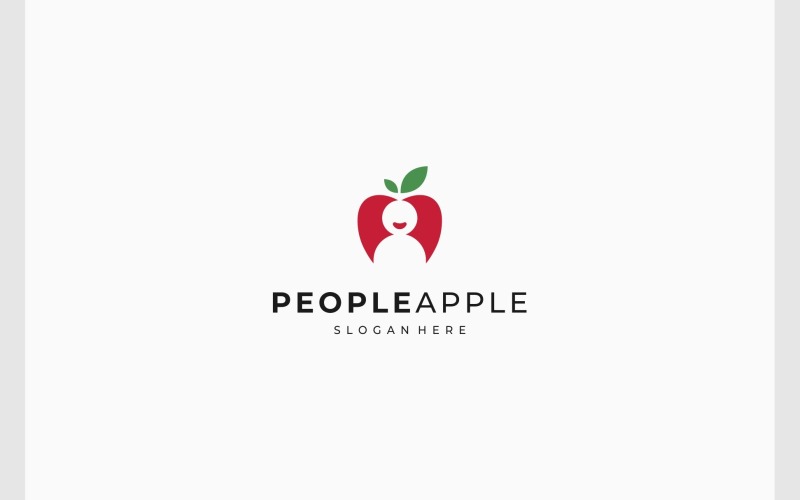 Apple Fruit Happy People Logo Logo Template