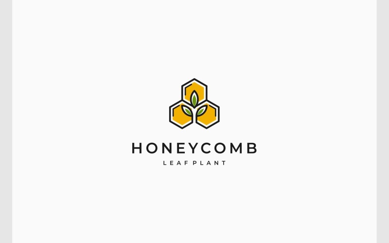 Honeycomb Leaf Organic Logo Logo Template