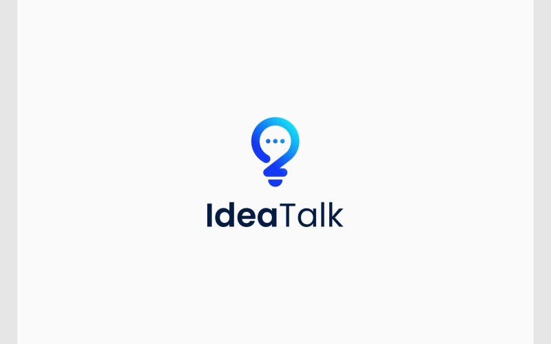 Idea Talk Lightbulb Bubble Chat Logo Logo Template