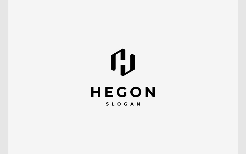 Letter H Hexagon Simple Logo Logo Template