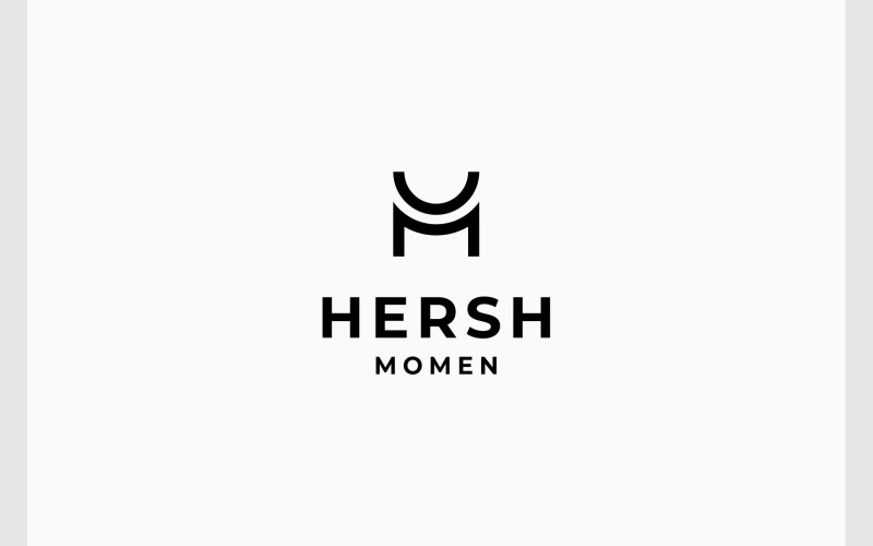Letter HM MH Simple Monogram Logo Logo Template