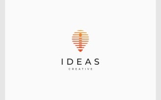 Letter I Light Bulb Idea Logo