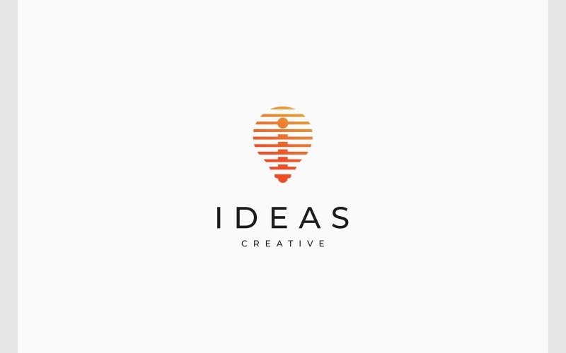 Letter I Light Bulb Idea Logo Logo Template