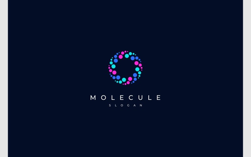 Molecule Circle Particle Science Logo Logo Template