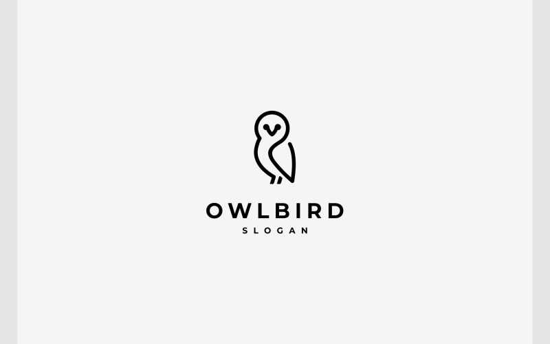 Owl Bird Simple Line Art Logo Logo Template