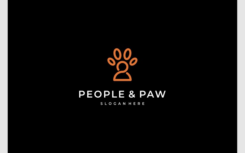 Pet Paw Footprint Human People Logo Logo Template