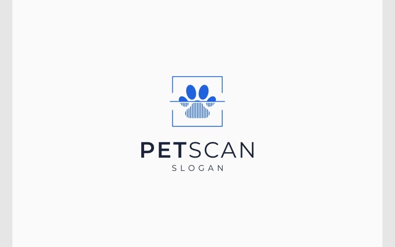 Pet Paw Footprint Scanning Logo Logo Template
