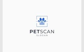 Pet Paw Footprint Scanning Logo