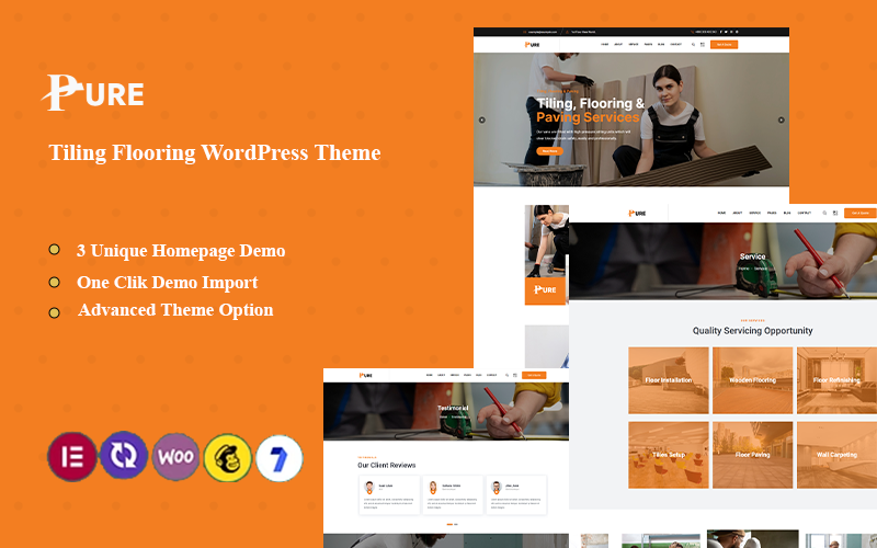 Pure - Tiling & Flooring Wordpress Theme WordPress Theme