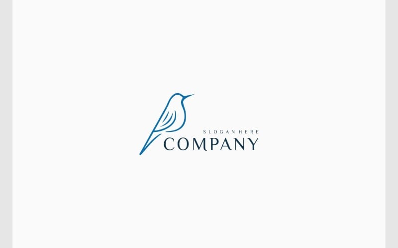 Simple Bird Outline Elegant Logo Logo Template