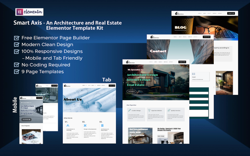 Smart Axis - An Architecture and Real Estate Template Kit Elementor Kit