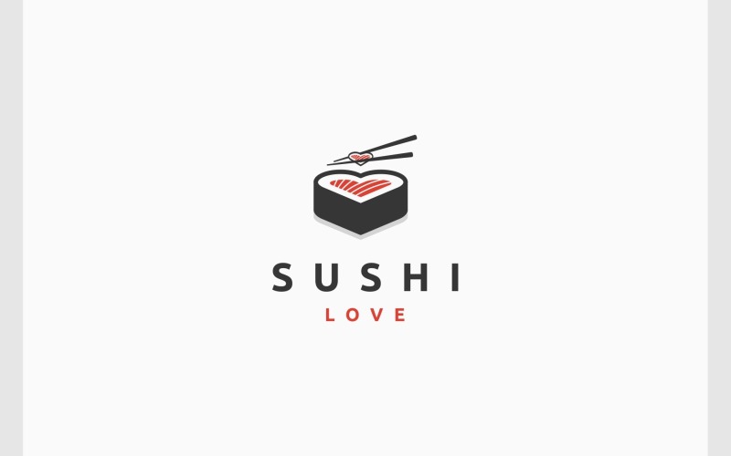 Sushi Love Japanese Food Logo Logo Template