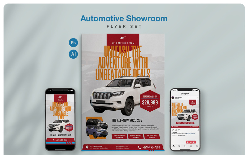Automotive Showroom Flyer Set Corporate Identity