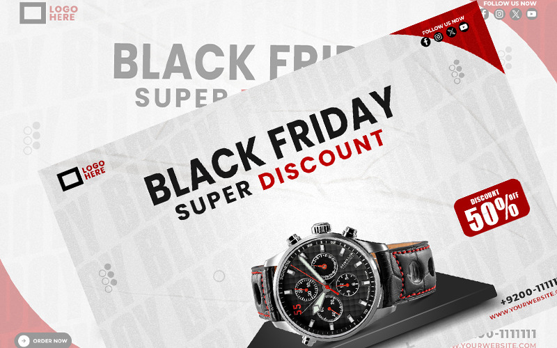 Black Friday Super Discount Banner Social Media