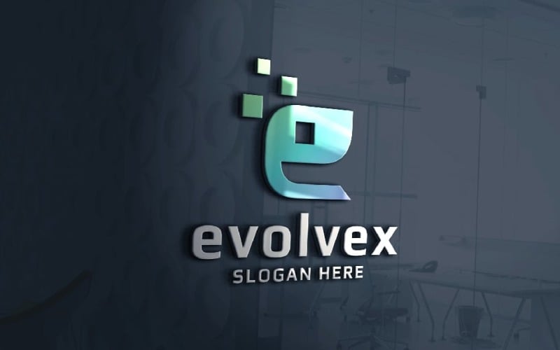 Evolvex Letter E Logo Temp Logo Template