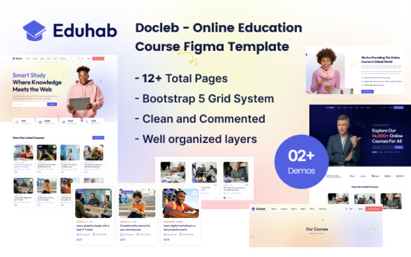 Online Education Course Figma Template UI Element