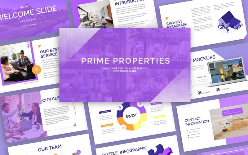 Prime Properties Presentation Template PowerPoint Template