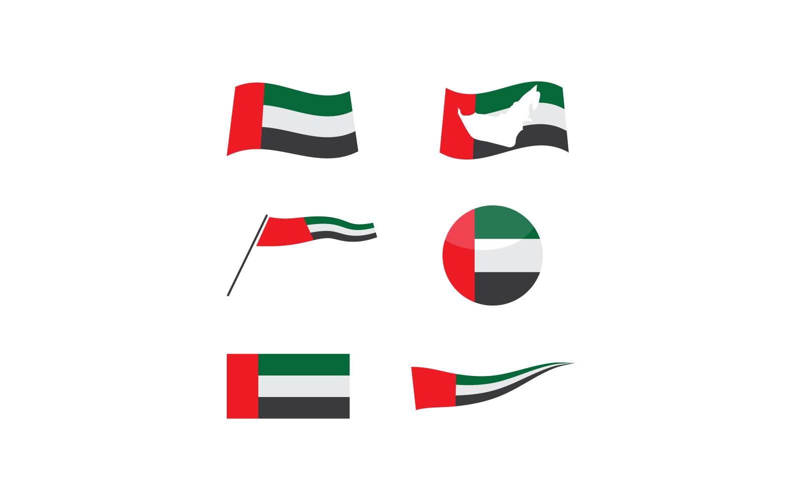 Uni emirate arab flag illustration vector Logo Template