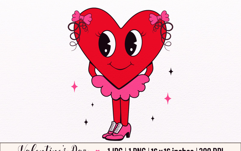 Y2k,Retro Happy Valentines Day Illustration