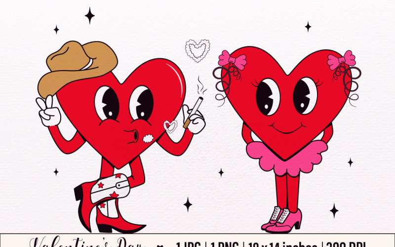 Y2k,Retro Happy Valentines Day,Howdy Valentine Illustration