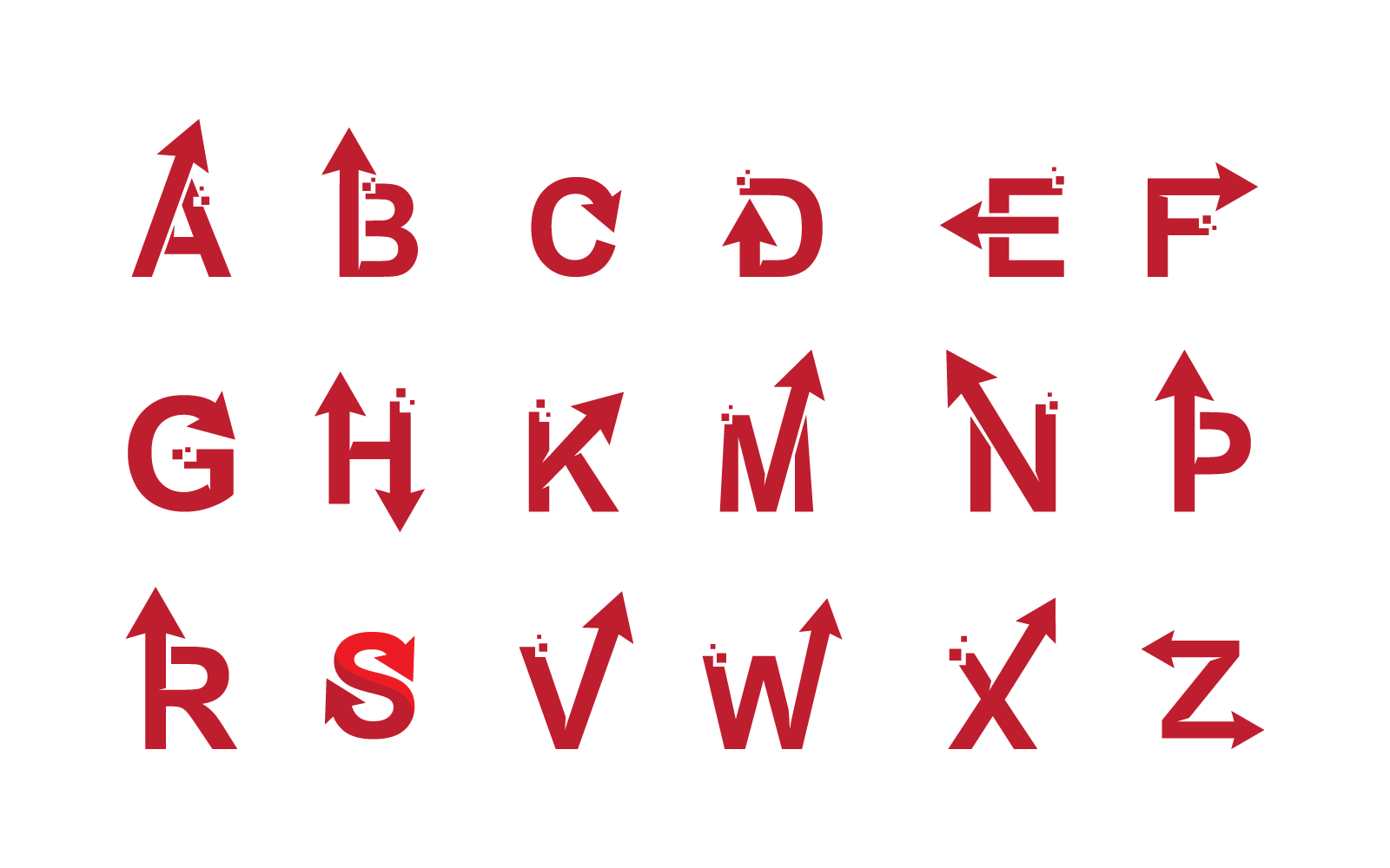 Arrow initial letter technology logo vector illustration template