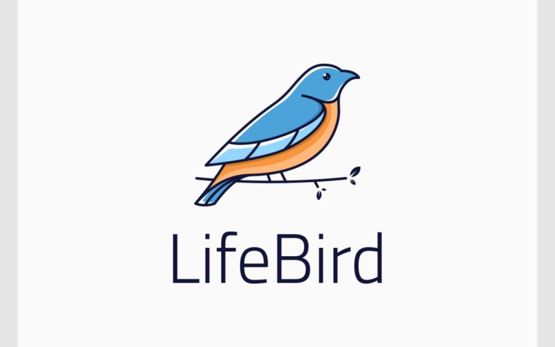 Bird Nature Branch Natural Logo Logo Template
