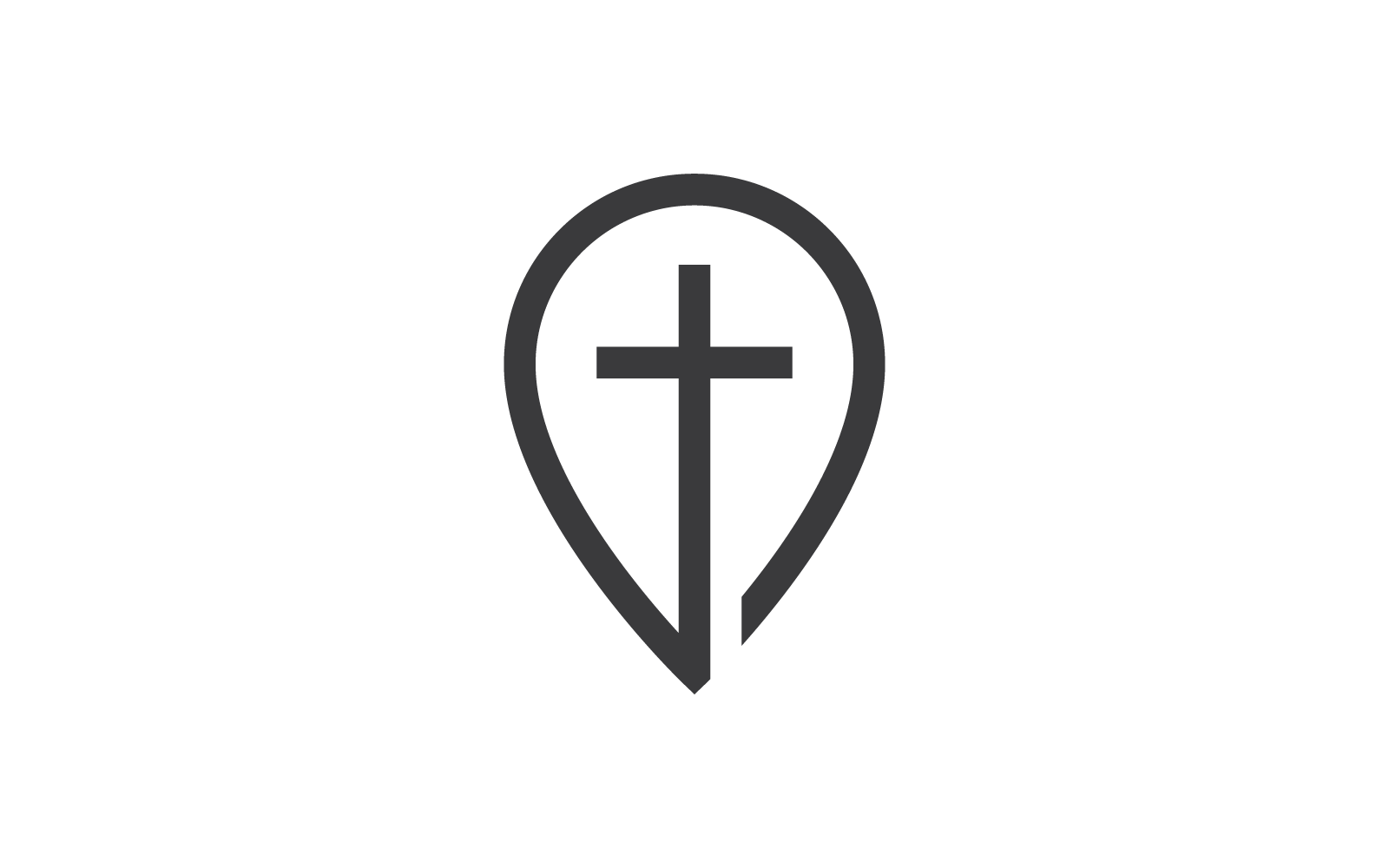 Church location logo vector ilustration template