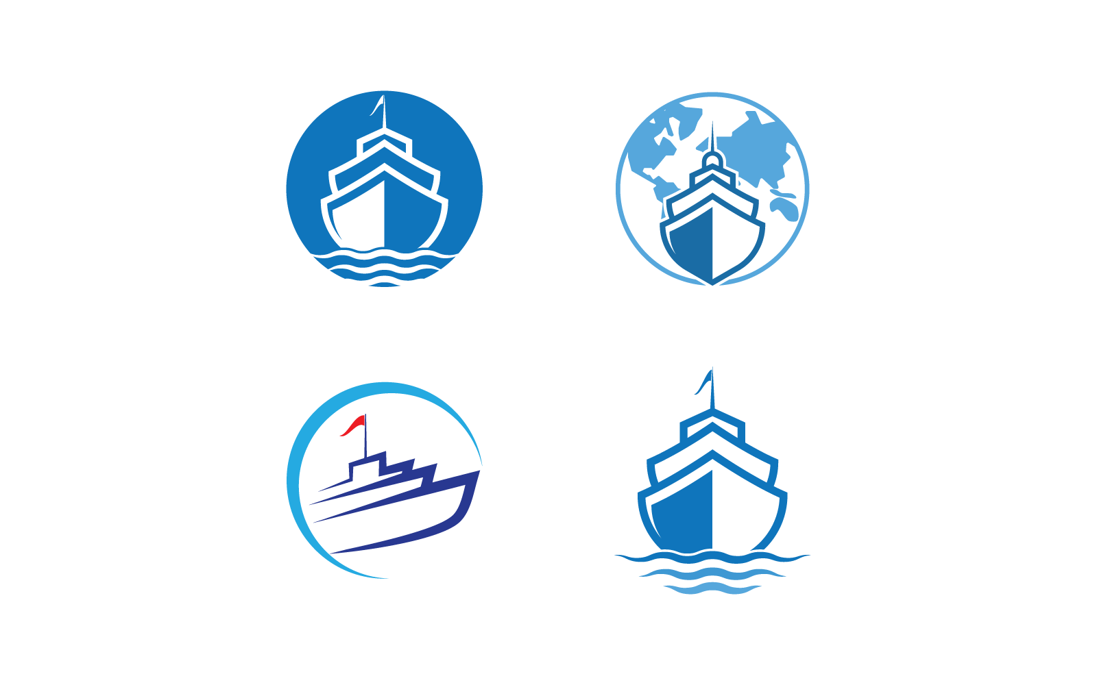 Cruise ship Logo vector icon flat design Logo Template