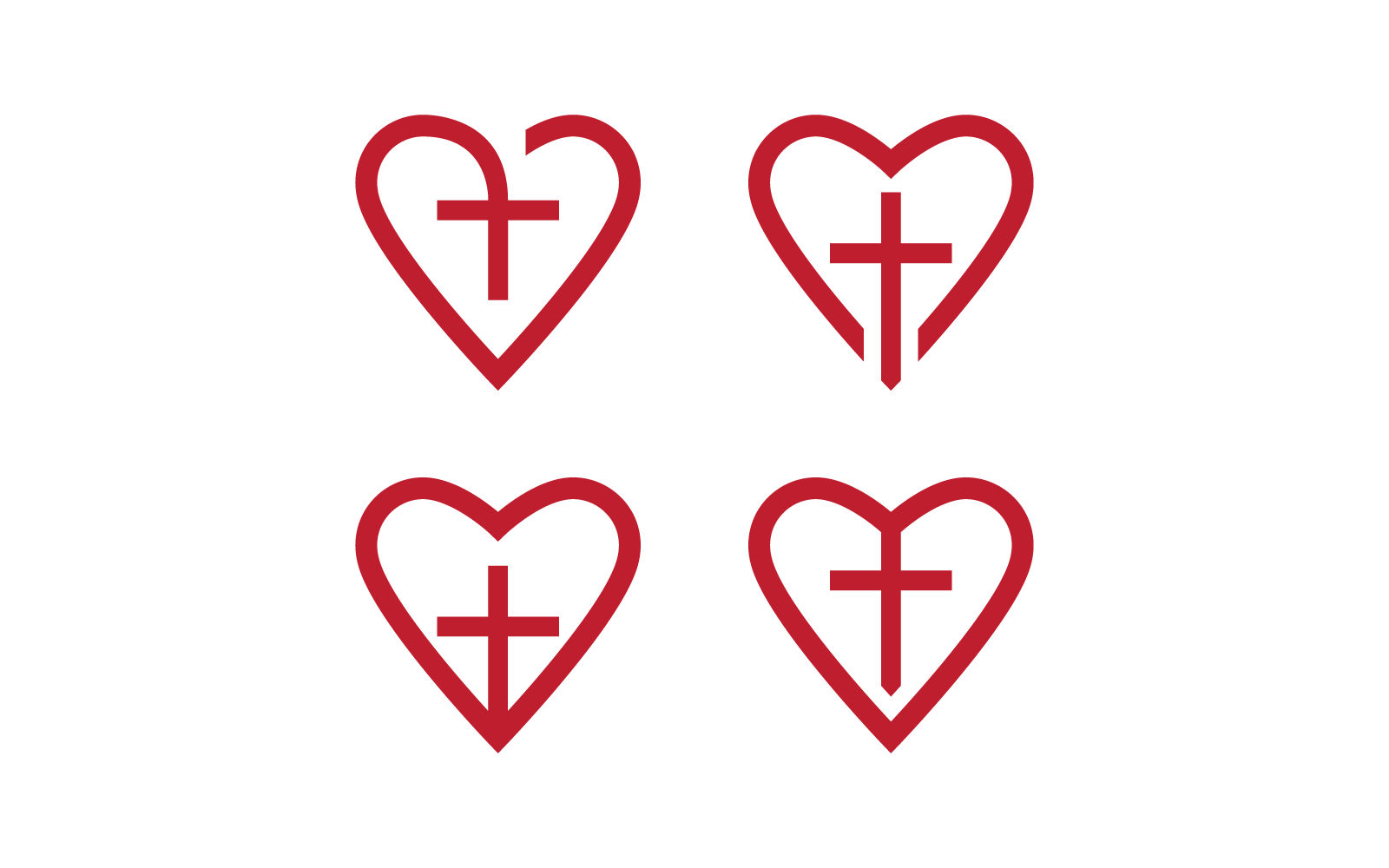 Cruz y amor logo vector diseño plano