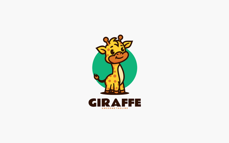 Giraffe Mascot Cartoon Logo 1 Logo Template