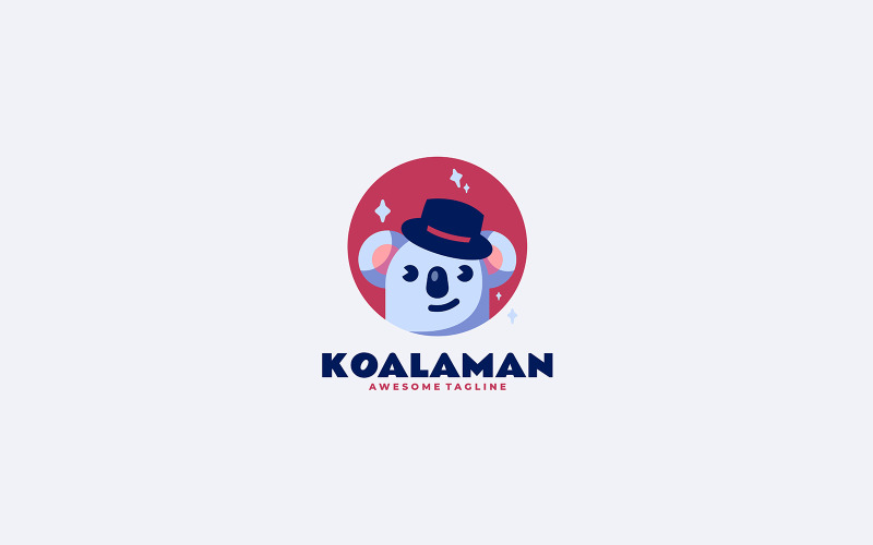 Koala Man Flat Modern Logo Logo Template