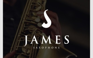 Letter J Saxophone Music Simple Logo