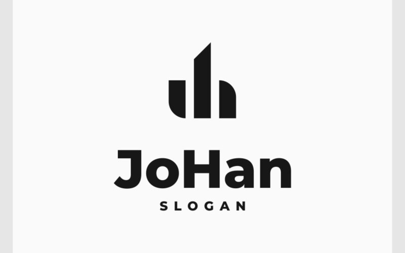 Letter JH Simple Minimal Logo Logo Template