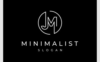 Letter JM Minimalist Monogram Circle Logo