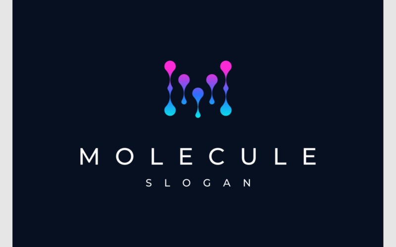 Letter M Molecule Connect Technology Logo Logo Template