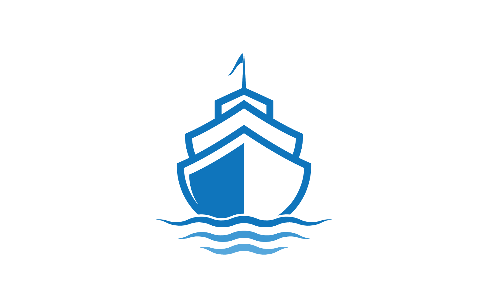 Modèle de logo de bateau de croisière icône vectorielle design plat