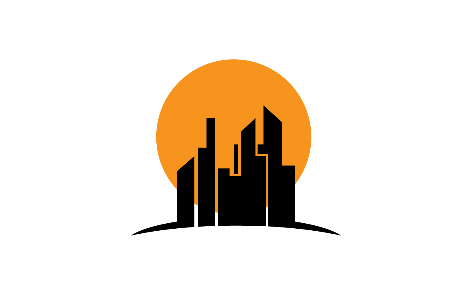 Modern City skyline vector flat design template Logo Template