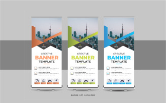 Roll Up Banner or Company advertisement roll up banner design layout