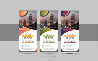 Roll Up Banner or Company advertisement roll up banner design template layout