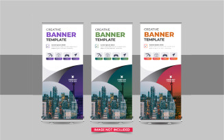 Roll Up Banner or Company advertisement roll up banner design template