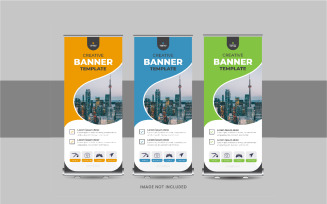 Roll Up Banner or Company advertisement roll up banner template design layout