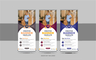 Roll Up Banner or Company advertisement roll up banner template design