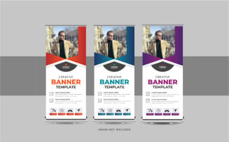 Roll Up Banner or Company advertisement roll up banner template layout