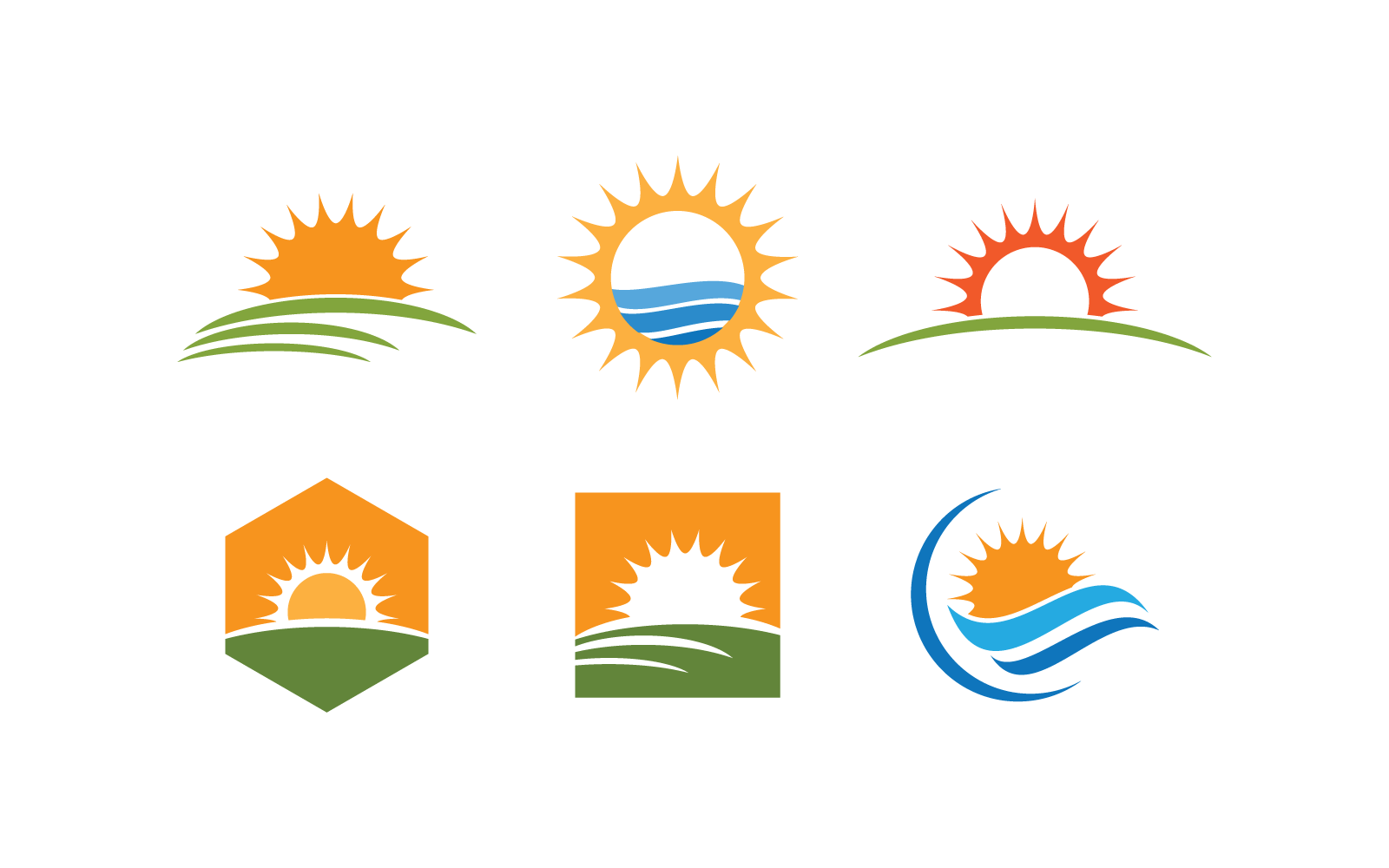 sun illustration logo vector template