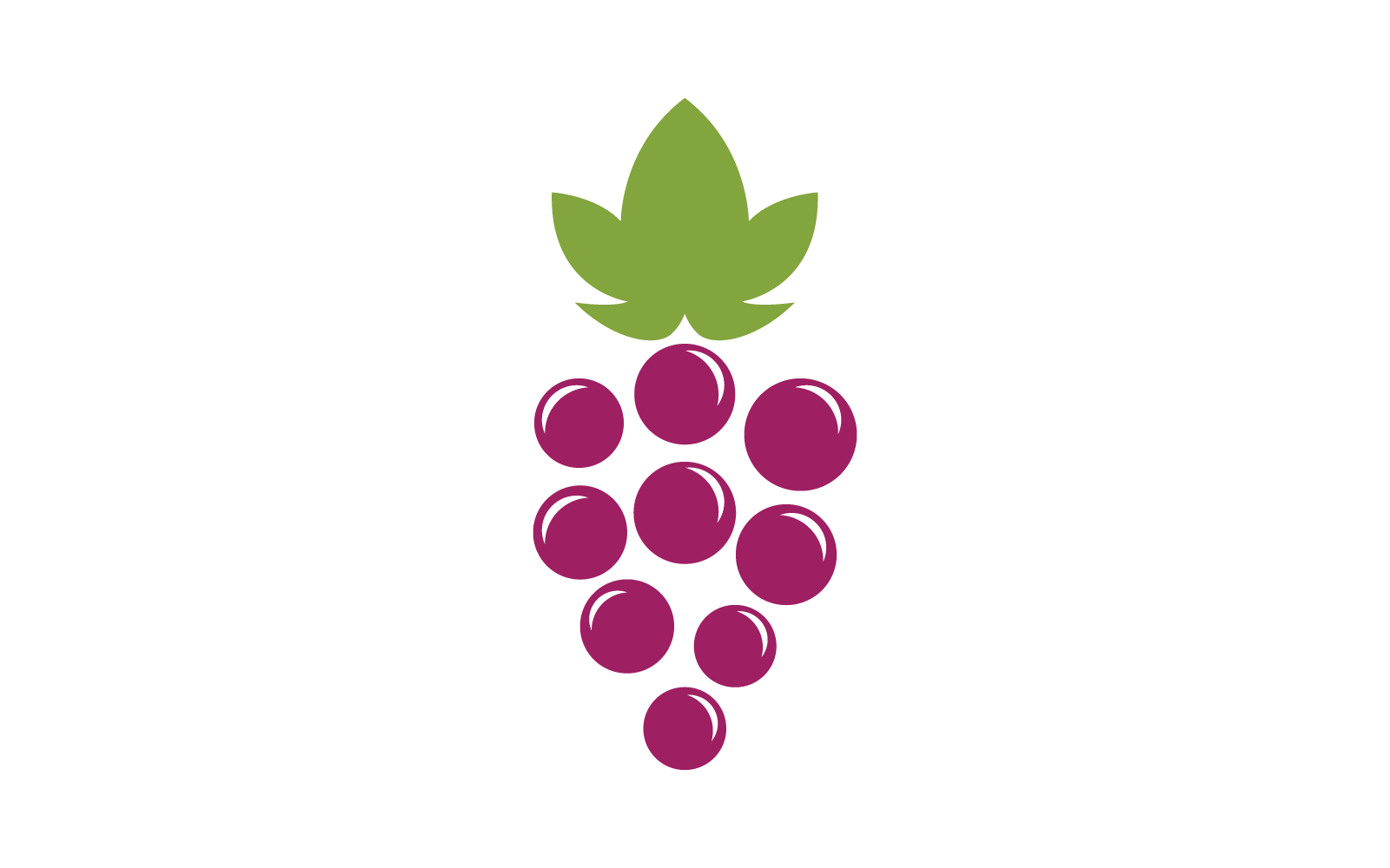Druif met blad logo vector pictogrammalplaatje