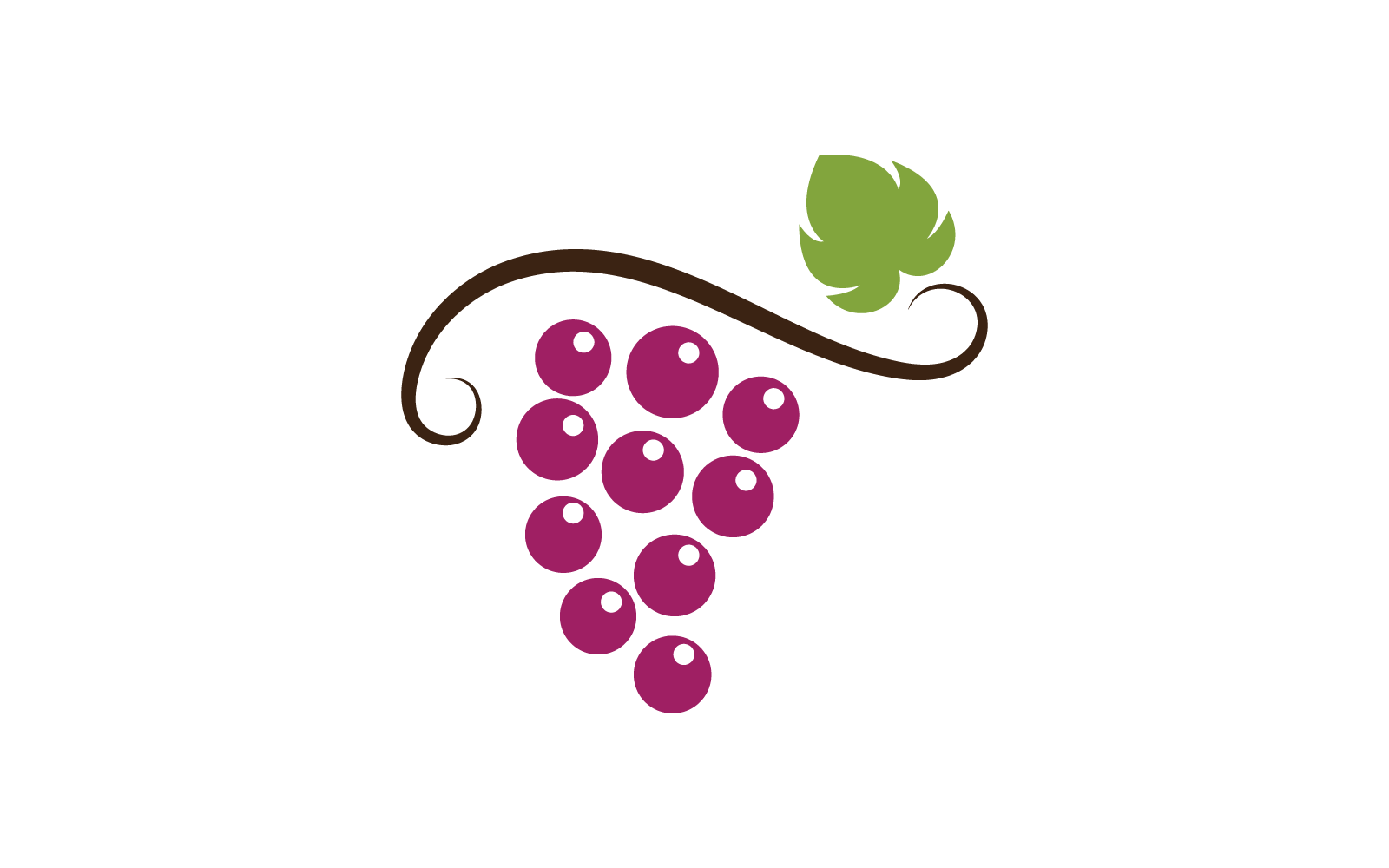 Grape with leaf logo vector design template